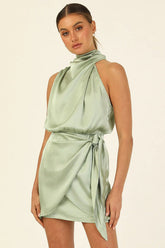 Santorini Satin-Minikleid